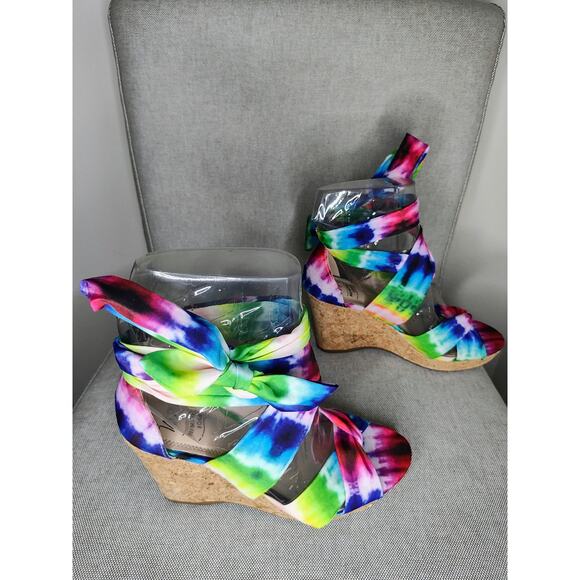 IMPO Ohanna Wedge Sandals ~ Tie Dye Multi  Size 6 - Picture 4 of 7